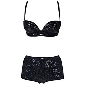 Sequined Embellished Sexy Bra & Briefs by Gossard